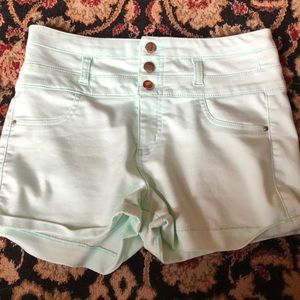 Charlotte Russe Mint High-Waisted Shorts